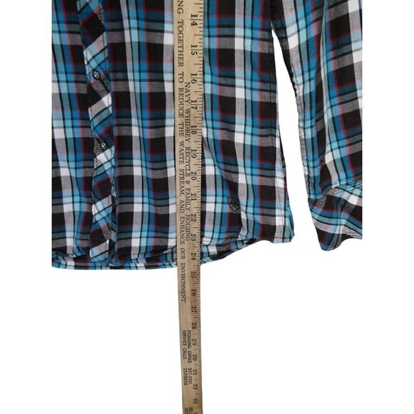 ARIAT Pendleton Women's Turquoise Blue Studded Plaid Western Shirt Size Small - Picture 8 of 12